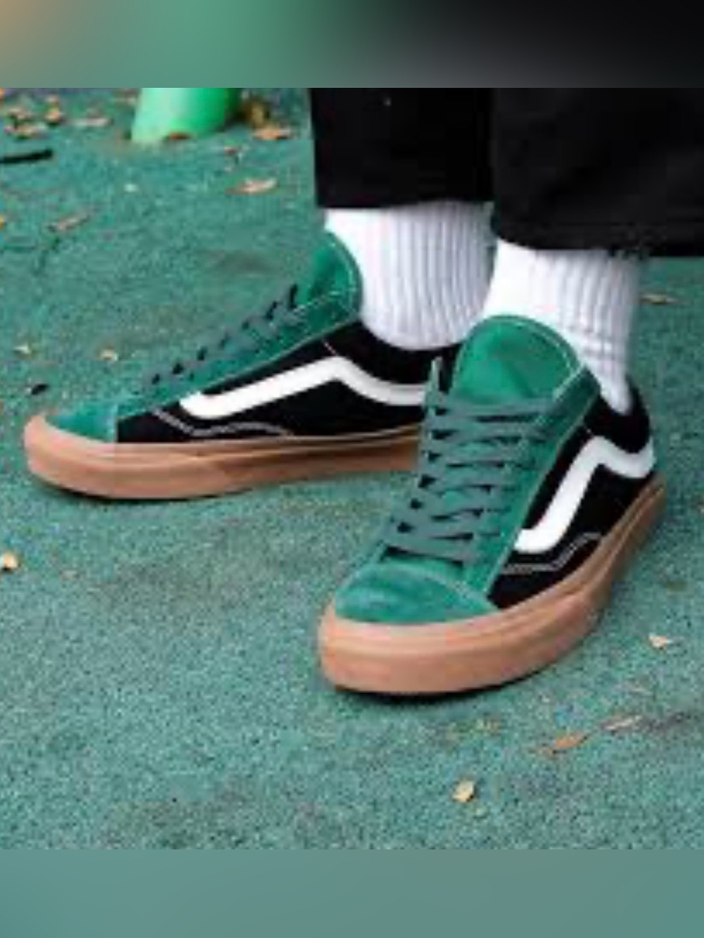 Vans Men Style 36 (Gum bottom) Fairway/Forest Night Sz 10 W, 8.5 M EUC